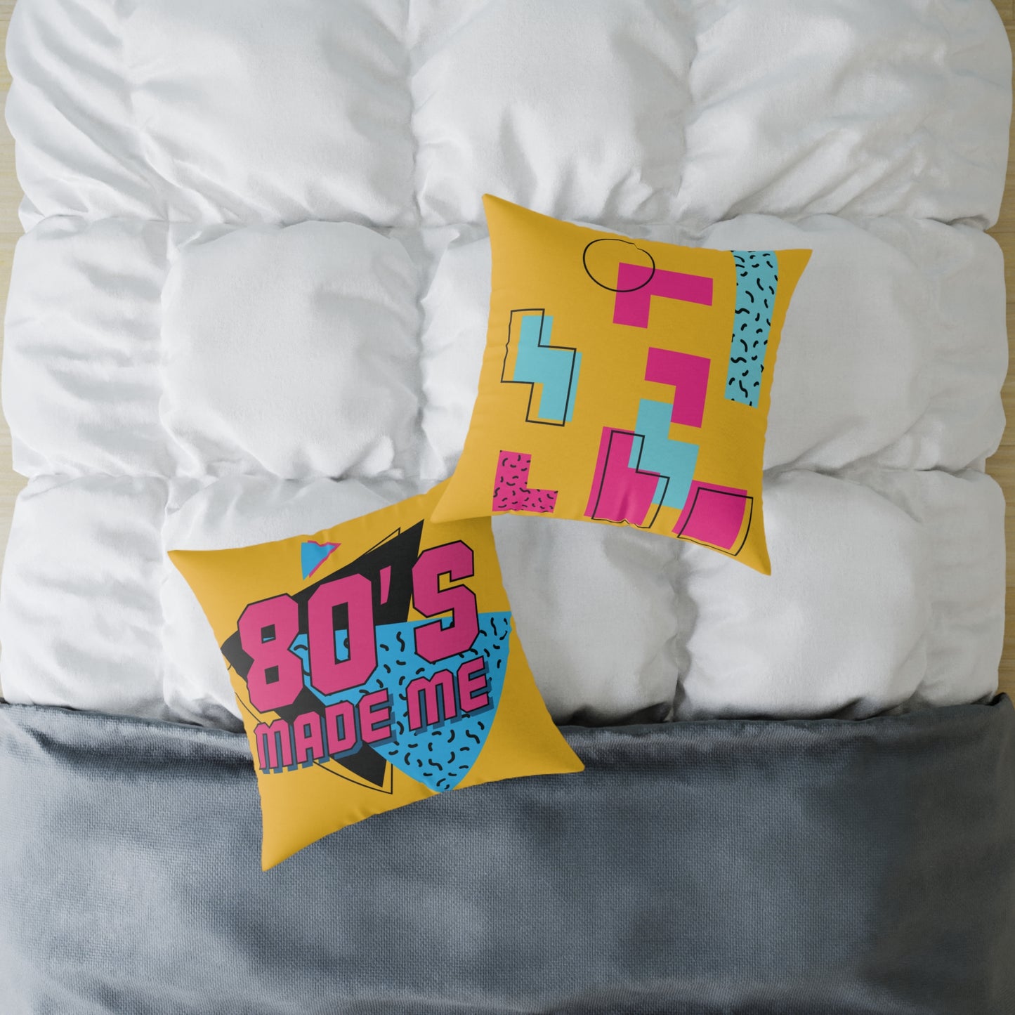 80's Retro Square Pillow - Made Me Design for Nostalgic Home Decor