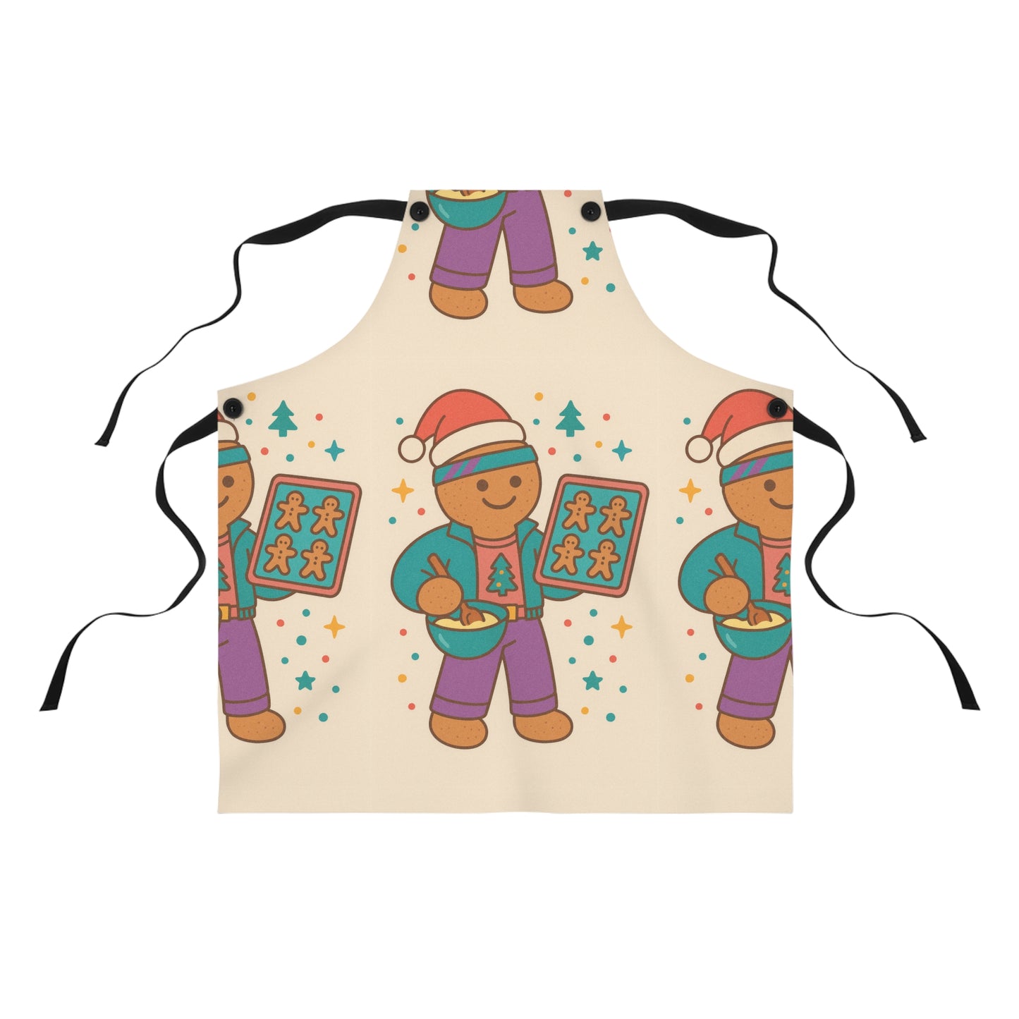 Christmas Gingerbread Baker Apron — Cute Holiday Cookie Chef Print AOP