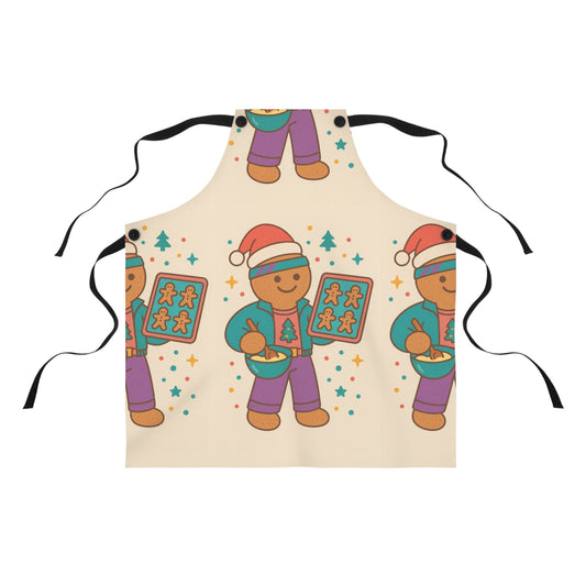 Christmas Gingerbread Baker Apron — Cute Holiday Cookie Chef Print AOP