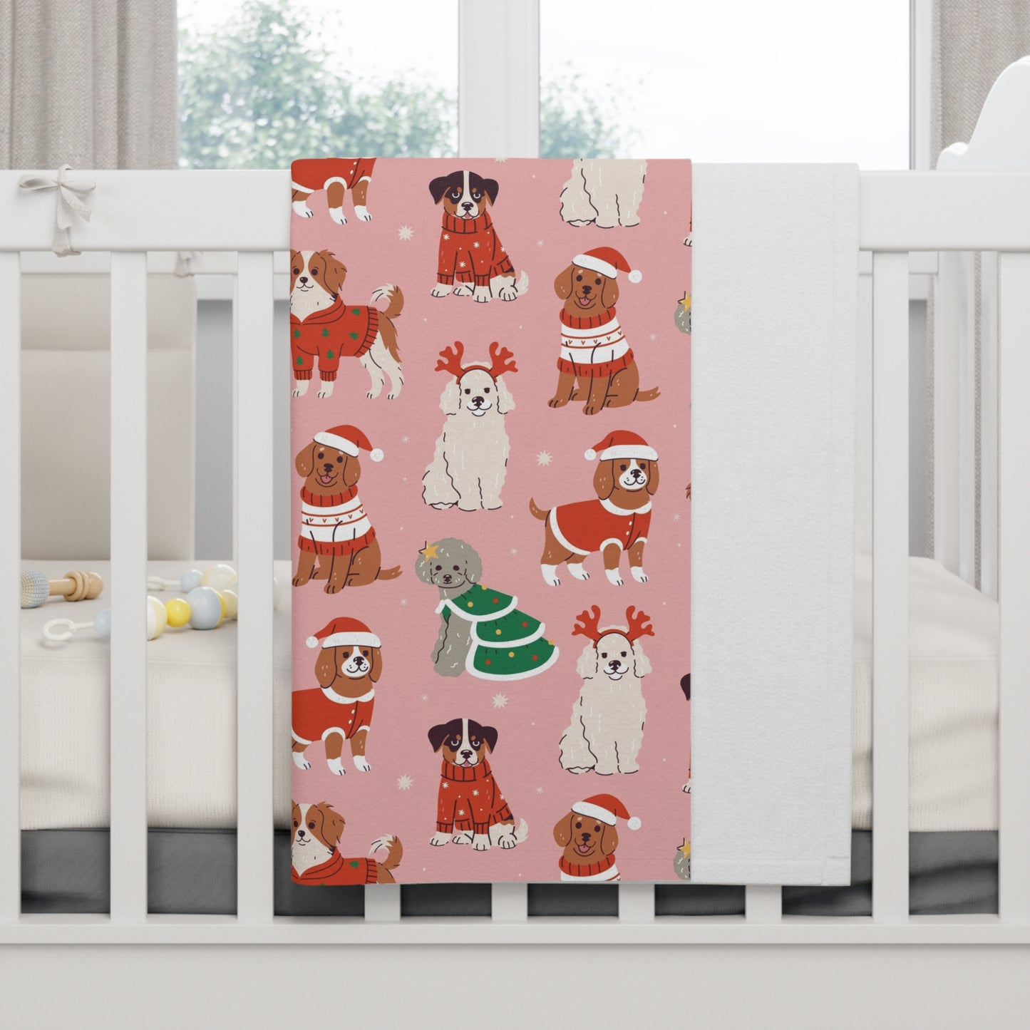Baby Blanket — Cute Christmas Dogs Fleece Throw