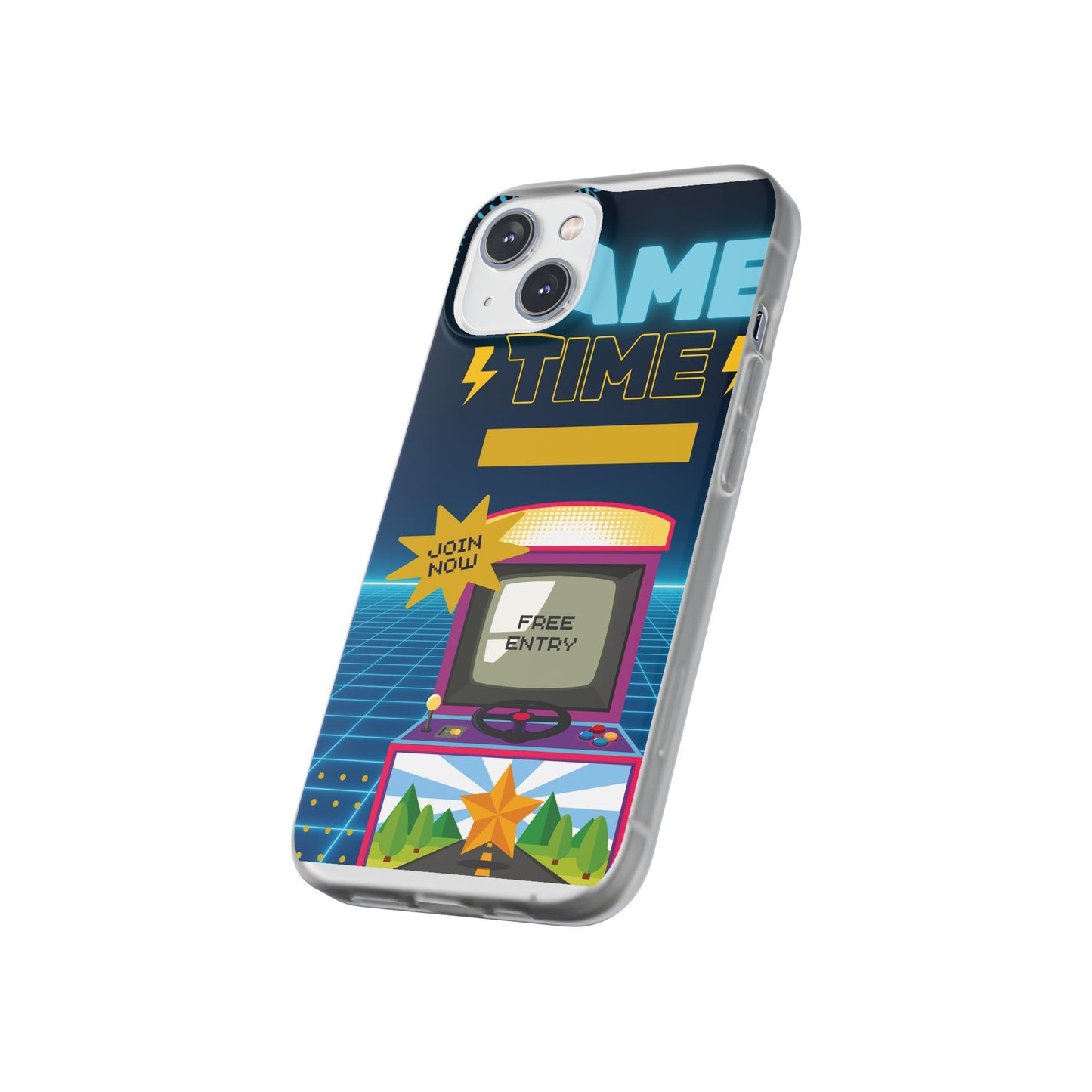 Retro Arcade Game Time Phone Case — 'Game Time' Flexi Phone Cover