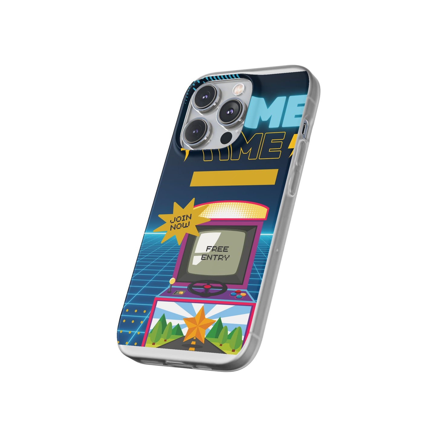 Retro Arcade Game Time Phone Case — 'Game Time' Flexi Phone Cover